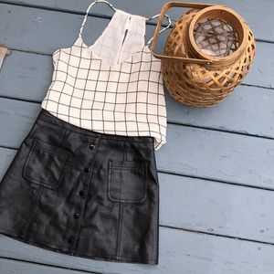 Checkered Chiffon Tank Top